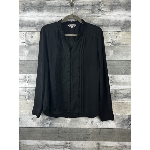 Nanette Lepore Tops - Nanette Lepore Women's Black XL Long Sleeve Button Up Blouse